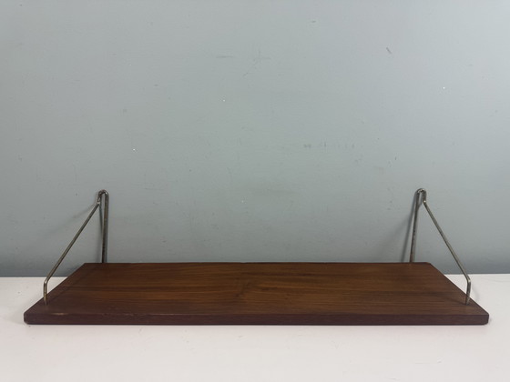 Image 1 of Vintage Teak houten wandplank Metà secolo