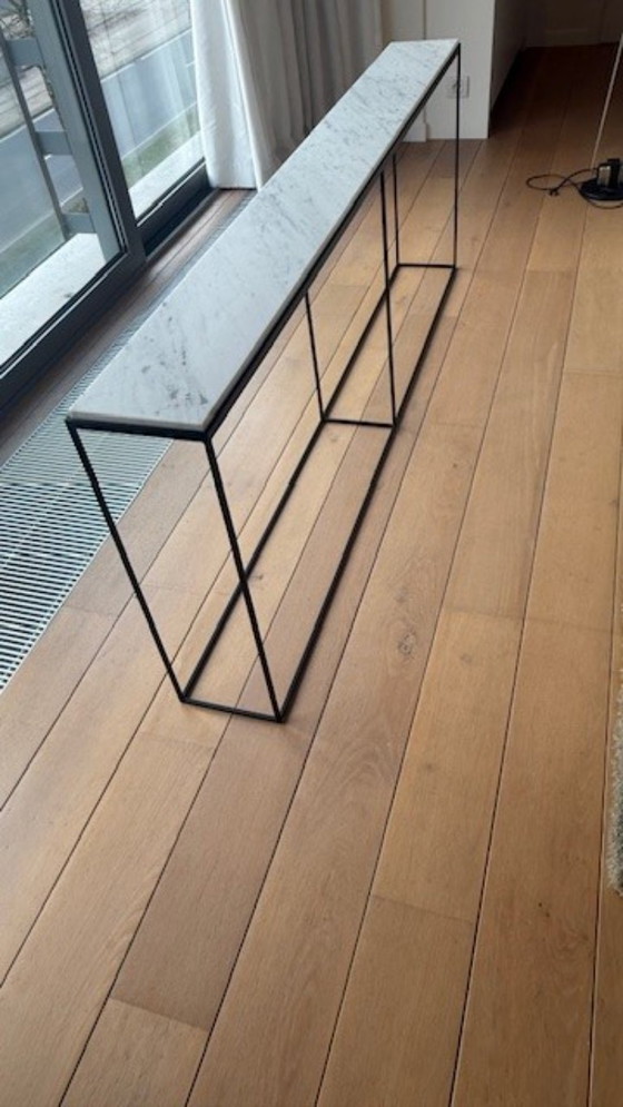 Image 1 of Console gietijzer zwart met marmeren blad 