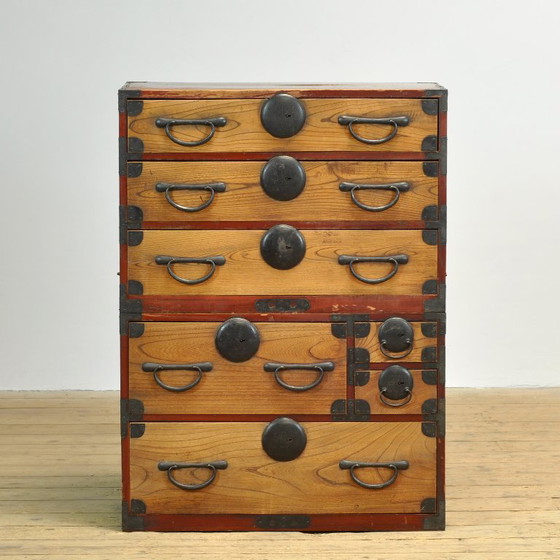 Japanese Tansu chest of drawers, circa 1870, Iron, Wood, Black (photo 2 of 18)