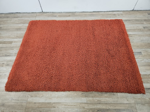 Vintage 70's Italian Red Wool Rug