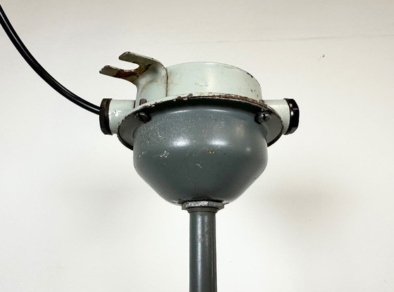 Image 1 of Industriële plafondlamp van grijs emaille van Elektrosvit, jaren 50