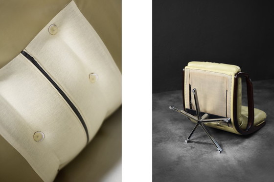 Image 1 of Vintage Mid-Century German Modern Leather Swivel Armchair by Eugen Schmidt for Soloform, 1960s