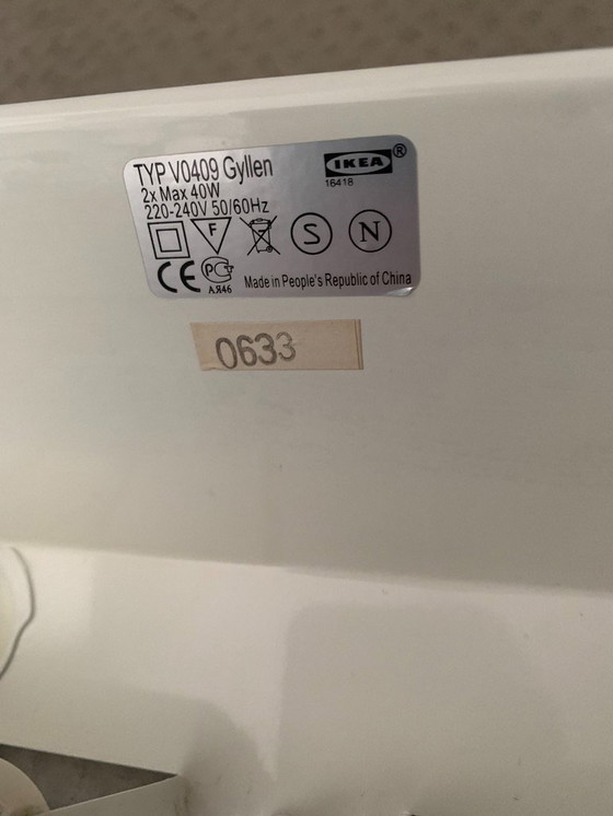 Image 1 of Lampada da parete vintage IKEA GYLLEN con pannello in vetro, anni '90