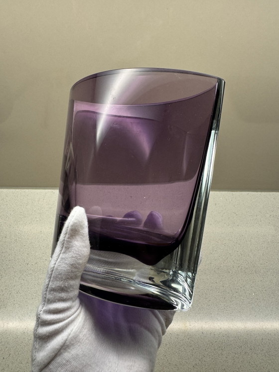 Image 1 of Vintage Krosno Poland Vase – Amethyst Purple Glass – Handmade