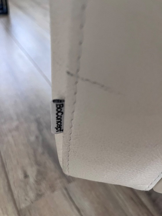 Image 1 of BoConcept armchair with footstool - white leather