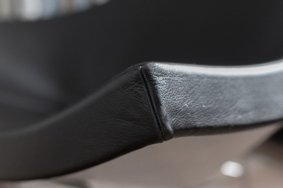 Image 1 of 2x Vitra Coconut Chairs – Leder Premium Nero – Design George Nelson