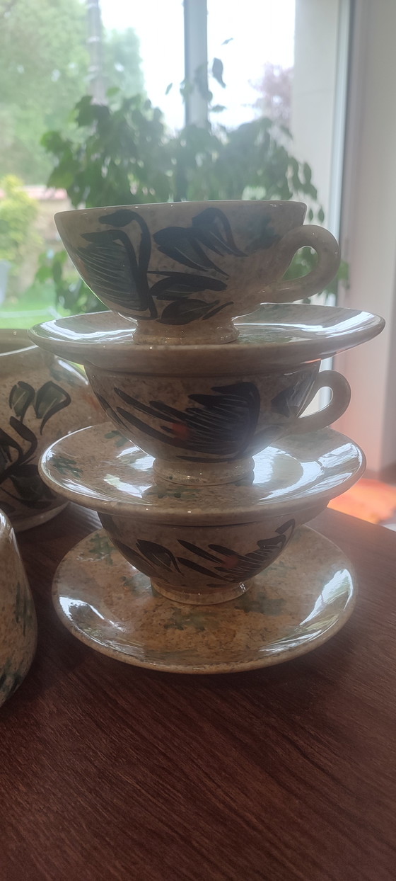 Image 1 of Grande servizio da tè in ceramica firmato Vallauris, risalente al 1960.