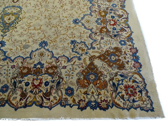 Image 1 of Exklusiver, halb antiker XXL-Keshan-Teppich – 428 x 318 cm – handgeknüpfter Perserteppich