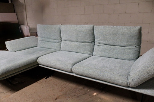 Designer Hoekbank Met Chaise Lounge - Lichtblauw – hoekbanken, Cotton