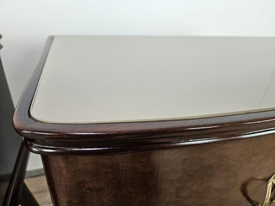 Image 1 of Art Deco nachtkastjes in mahoniehout met veren