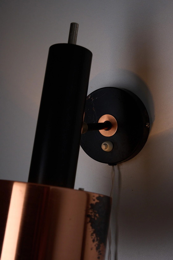 Copper and Black Metal Wall Sconce, Scandinavia – Wall lights, Scandinavian (photo 4 of 12)