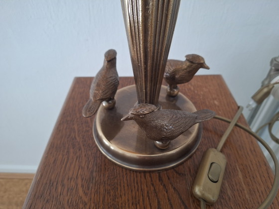 Hohe Bronze-Tischlampe 60 cm Kullmann – Tischlampen, Metal, Textile (photo 5 of 5)