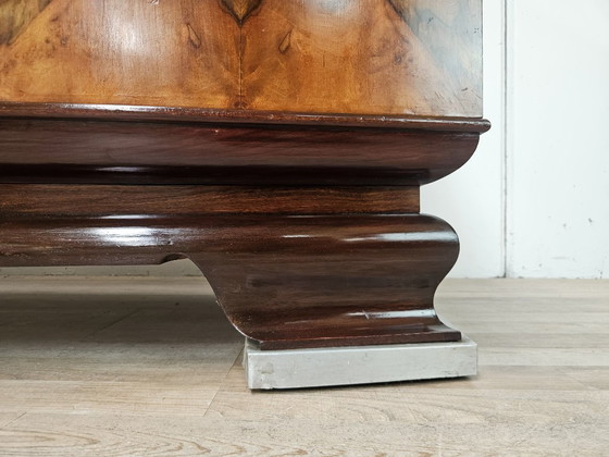 1940s Art Decò Milanese Sideboard in Briar Root and Mirror – Wood (photo 26 of 33)
