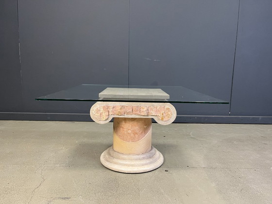 Image 1 of Table basse à colonnes tessellées de Maitland Smith, années 1970