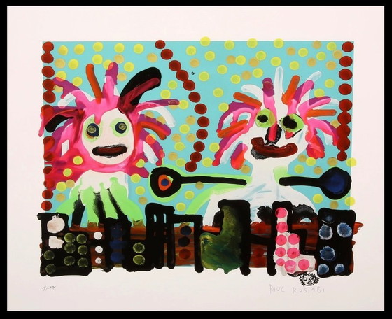 Image 1 of Paul Indrek Kostabi: "Estallido, 2016". Firmado a mano, nº 8/15. En Excelente Estado. Sólo una Edición de 15 Piezas.