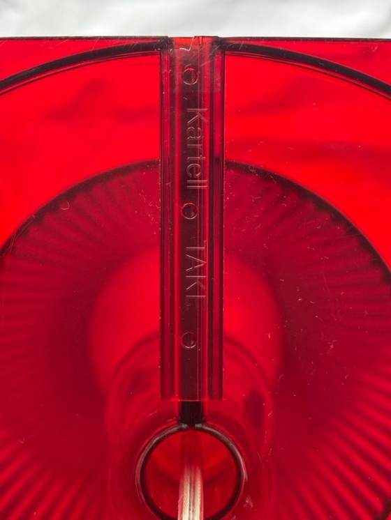 Image 1 of Kartell Table Lamp, Model "Take", Ferruccio Laviani, color red