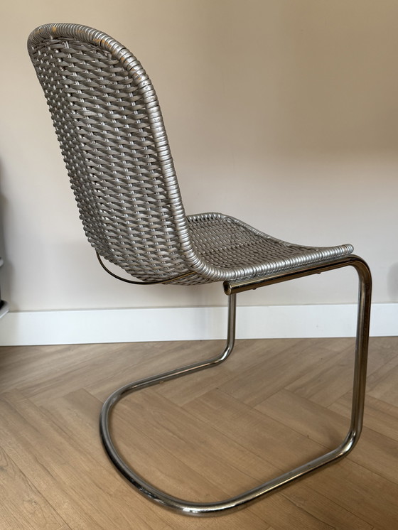 Image 1 of Rattan Rohrgestell Stuhl (Silber)