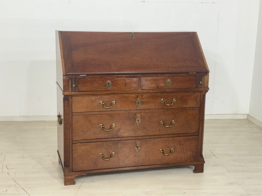 Secretair bureau in Engelse koloniale stijl, mahoniehouten kast, antiek, circa 1900.