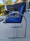 4 Dining chairs Metaform Cirkel Blue Alcantara Fabric