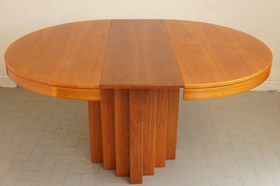 Image 1 of An exceptional Italian brutalist dining table in solid oak