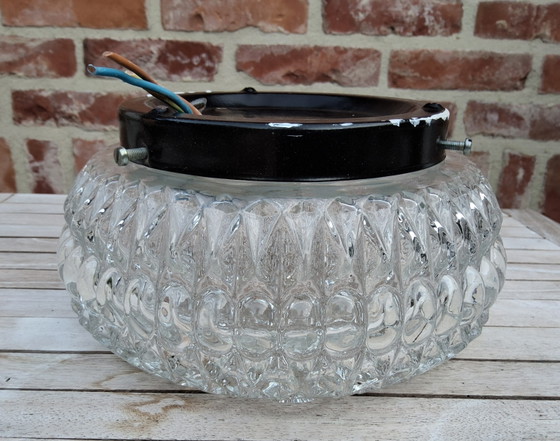 Image 1 of Massive 1970 "S" Flower glass ceiling lamp
