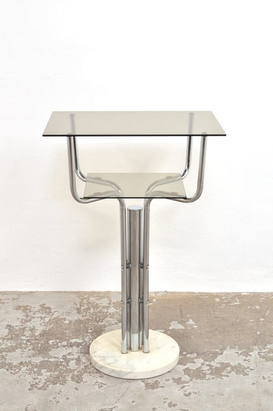 Image 1 of Vintage side table in marmer en glas, 1950s