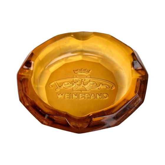 Image 1 of Texier Weinbrand reclame-asbak van glas, Duitsland, jaren 70.