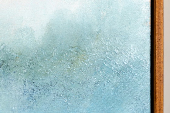 Large Original Framed Blue Abstract Landscape Painting, Textured Acrylic Canvas - The Crossing (photo 12 of 25)