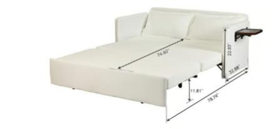 Image 1 of Fauteuil-lit 3 en 1 avec tablette et port USB, canapé convertible