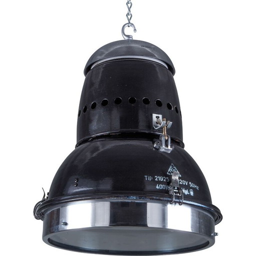 Lampada a sospensione ungherese vintage con lente in vetro, anni '50