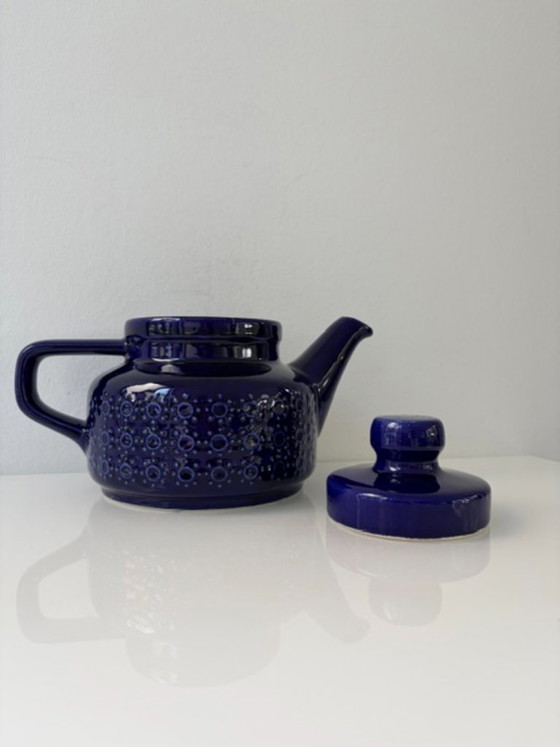 Vintage Keramieken Theepot Kobaltblauw Fat Lava 1,2L – Servies, Ceramic (photo 6 of 14)