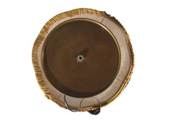 Retro- of westernlamp van gedraaid hout en goudkleurig metaal, 37x57 cm – Tafellampen, Metal, Wood (photo 7 of 8)