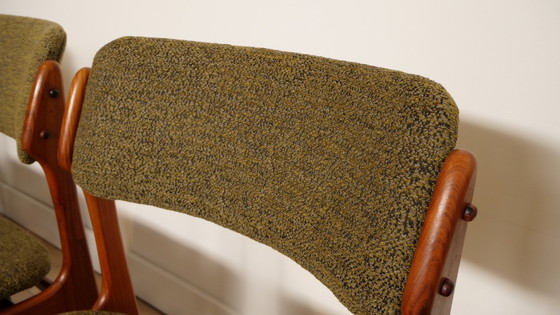 Image 1 of 6 x eetkamerstoelen | Erik Buch | Model 49 | Teak | Opnieuw gestoffeerd