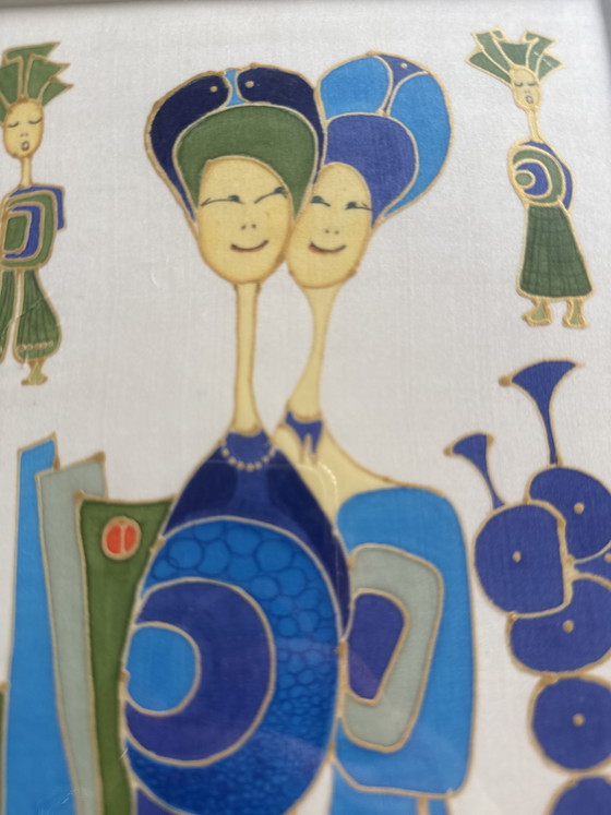 Pittura su seta Mie, Intitolata – Dipinti e disegni, Canvas (photo 4 of 6)