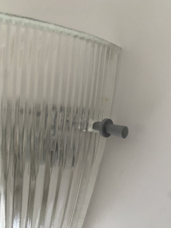 Image 1 of 2x Vintage Massive wall lamp - with ribbed glass shade.