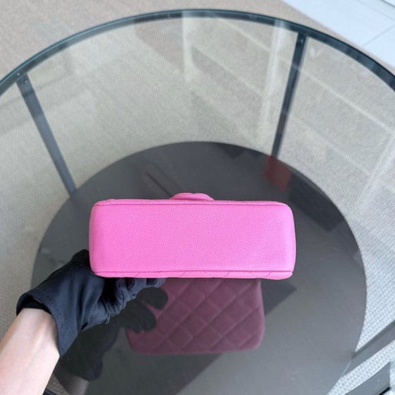 Image 1 of Chanel Classic Flap Seasonal Mini Square - Caviar Quilted Grained Calfskin All Pink Barbie Series 29