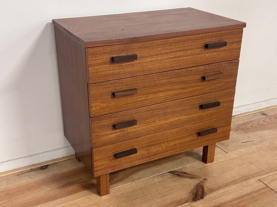 Image 1 of Vintage mid-century ladenkastje teakhout