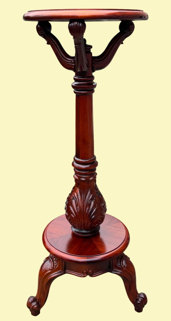Image 1 of Rare Late Victorian Pedestal in Solid Mahogany | English Masterpiece | 1890–1910