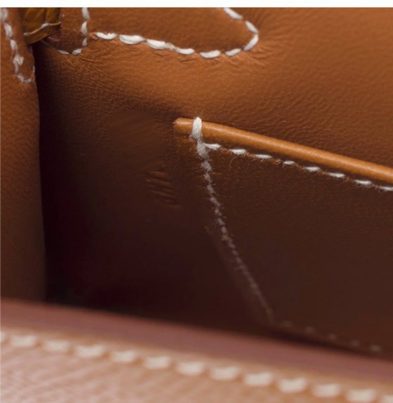 Image 1 of Borsa HERMES Kelly Mini in cuoio dorato - 103393