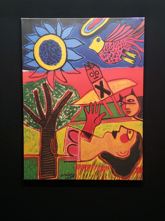 Image 1 of Corneille-Siebdruck auf Leinwand, 60 x 80 cm