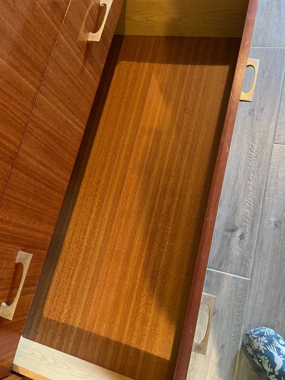 Image 1 of Commode Acajou Vintage 1960 - 4 tiroirs - Pieds Crayons