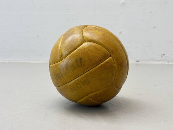 Image 1 of Very rare vintage leather ball, solid ball (medicine ball), 1.500 kg, 1960s