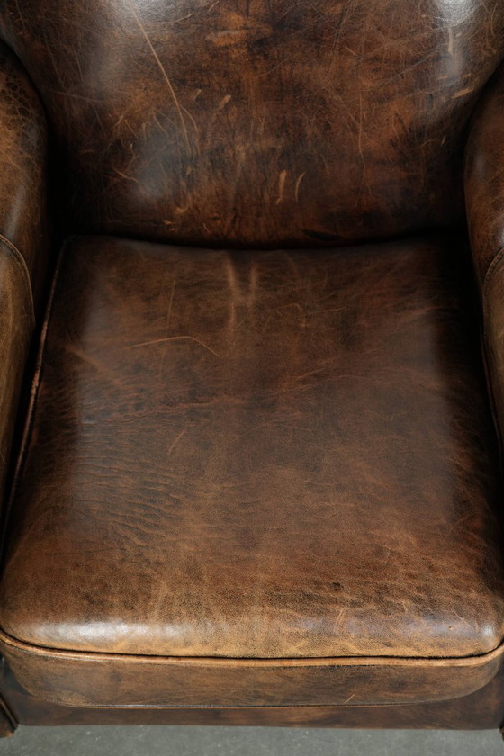 Image 1 of 2 comode poltrone in pelle di pecora dal design Art Déco