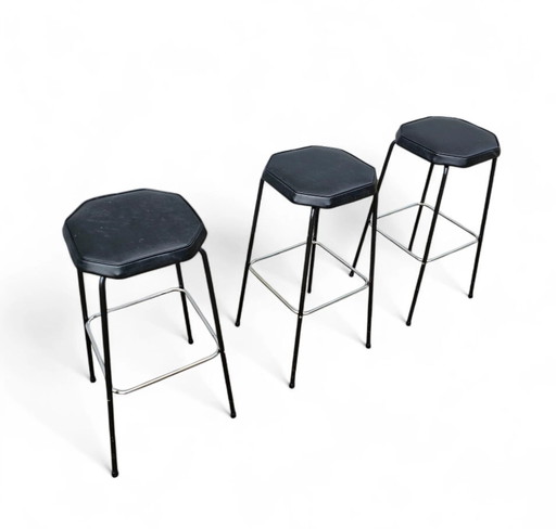 Set of 3 model AP 2R bar stools by Hein Salomonson for AP Originals / 1960s