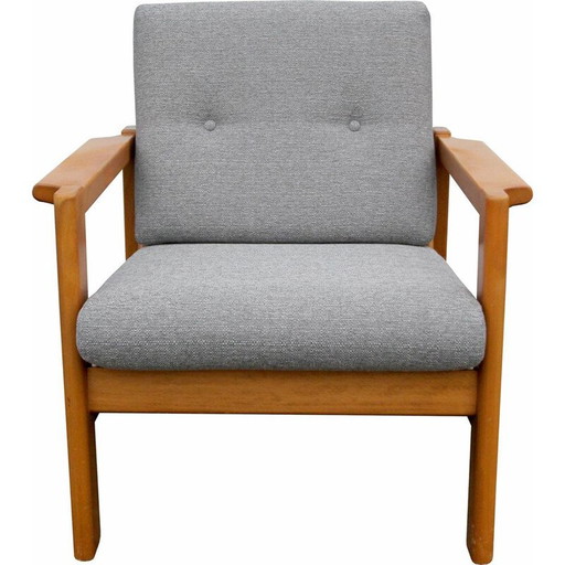 Poltrona vintage grigio chiaro, anni '70