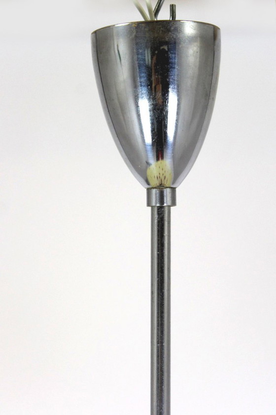 Image 1 of Large Vintage Czechoslovakian Opaline Glass Pendant Lights, 1970s, Set of 2