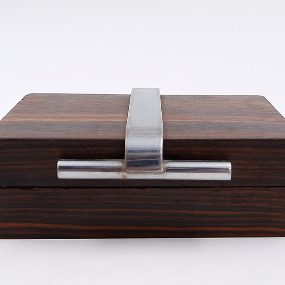 Image 1 of Boîte Art Déco en bois et métal attribuée à la Maison DESNY - années 1930