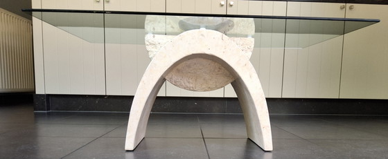 Image 1 of Travertijnen salontafel jaren 80