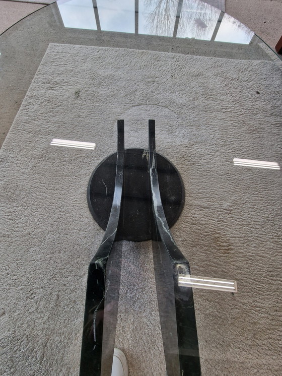 Image 1 of Giorgio Maurizio design glass coffee table marble base