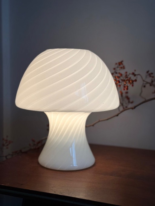 Vintage mushroom table lamp - Murano glass - 1970s